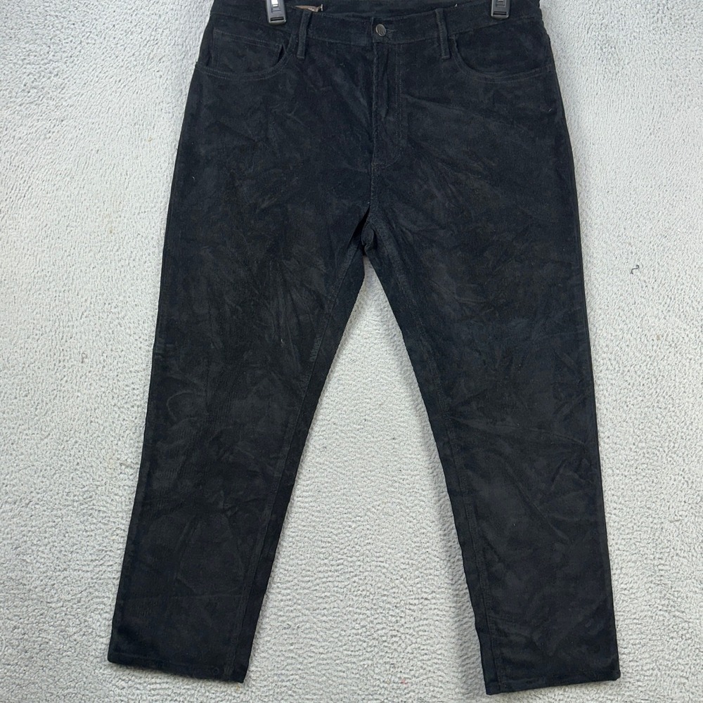 J Mclaughlin Pants Corduroy Men 36 Black Chino Straight Leg Stretch Flat Front